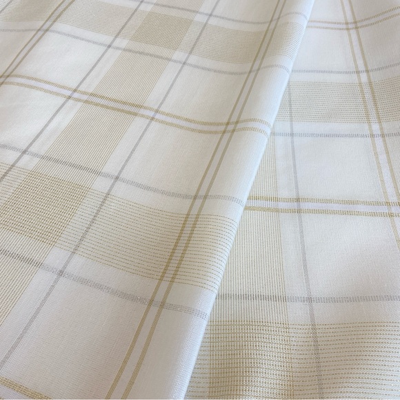 Threshold Tablecloth Oblong 60”x120” White with Metallic Gold and Silver Plaid - Picture 5 of 10